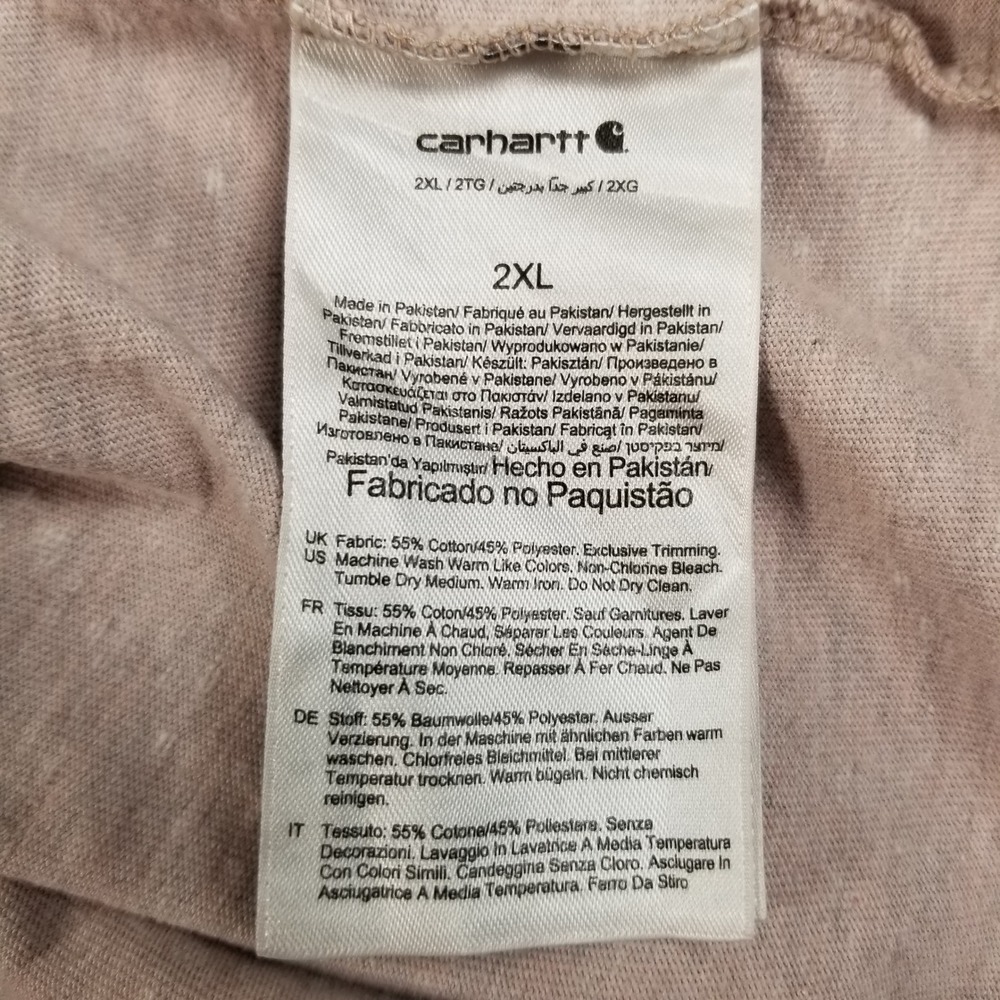 Carhartt Pocket T-Shirt Mens 2XL XXL Loose Fit Short Sleeve Workwear Thick Knit - Picture 6 of 12